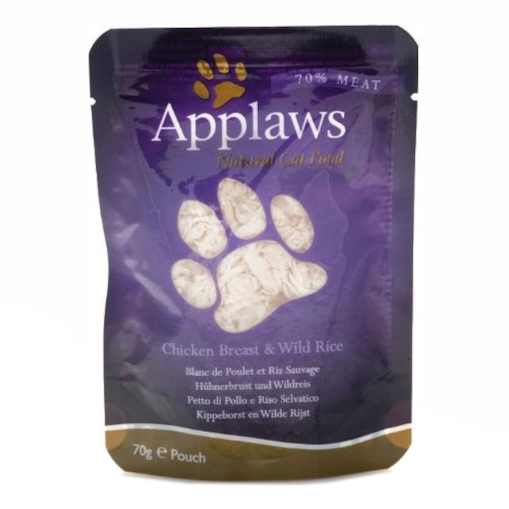 Applaws cat adult piept de pui si orez salbatic plic 70g