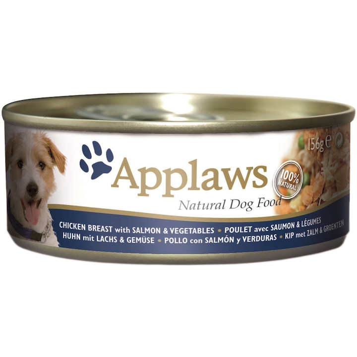 Applaws dog adult piept de pui somon si legume 156g