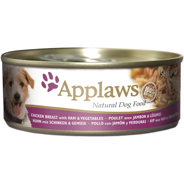 Applaws dog adult piept de pui sunca si legume 156g