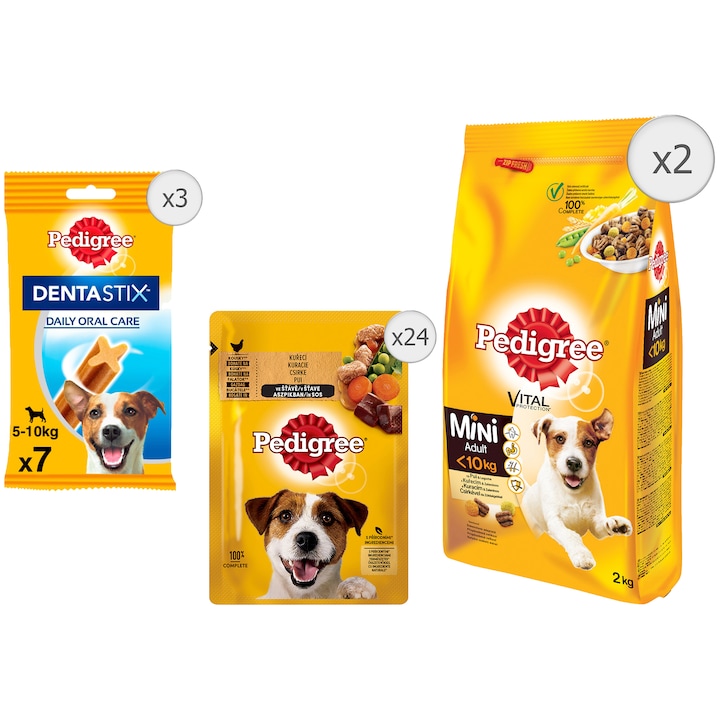 Pedigree adult talie medie si mare cu pasare si legume 15 kg