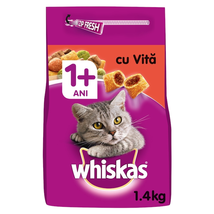 Whiskas adult cu vita si ficat 14 kg
