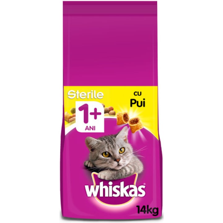 Whiskas sterile cu pui 14 kg